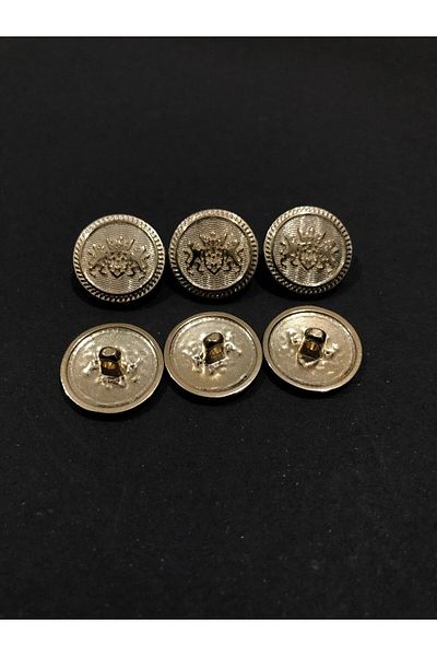 aensia Gold Double Lion Model Small Size Button 28 Size Metal Button Trench Coat and Coat Button 6-Piece Button Pack