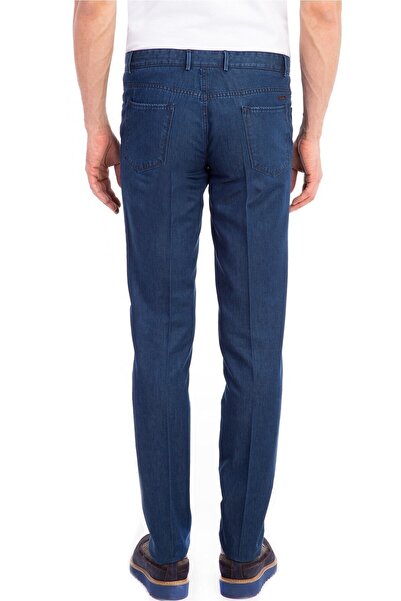 gambia outdoors Ανδρικό τζιν παντελόνι Dostumgiyim Blue Classic Fit με πλαϊνές τσέπες, μεγάλο μέγεθος, ψηλόμεσο και φαρδύ πόδι