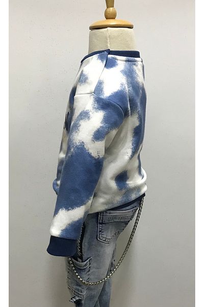 Çikoby Baby Boy Indigo Batik Sweatshirt