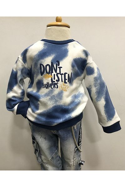 Çikoby Baby Boy Indigo Batik Sweatshirt