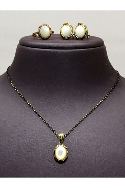 esha Natural Stone Mother of Pearl Natural Stone Set Medium Size