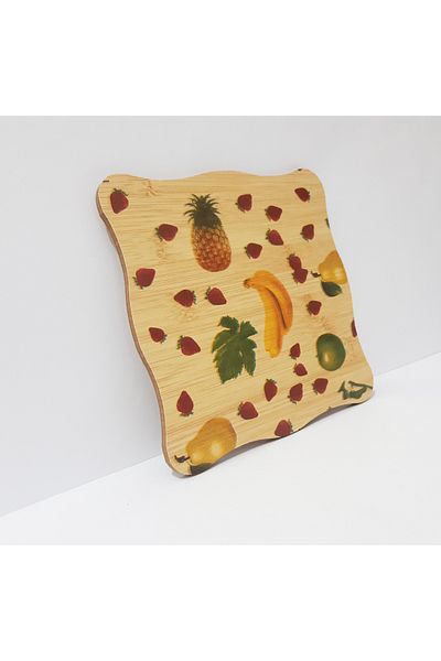 Penguen Wooden Fruit Patterned Trivet
