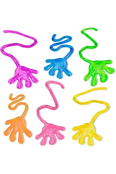 BAMTEBİ Jaru 6 Li Süper Esnek Eğlenceli Yapışkan El Snap Hand Renkli Yapışkan...