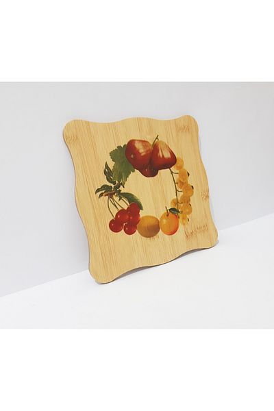 Penguen Wooden Fruit Patterned Trivet