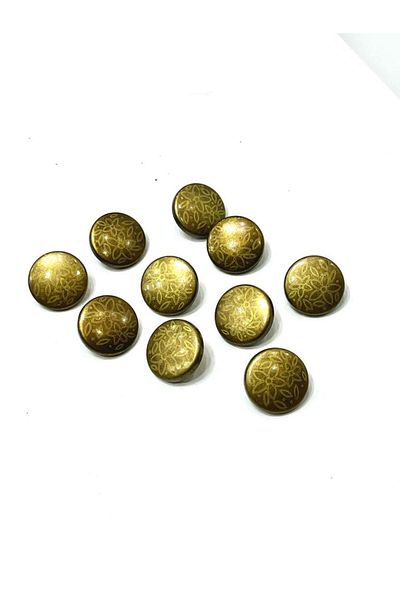 ODDA TASARIM ATÖLYESİ antique yellow metallized flower detailed blouse button
