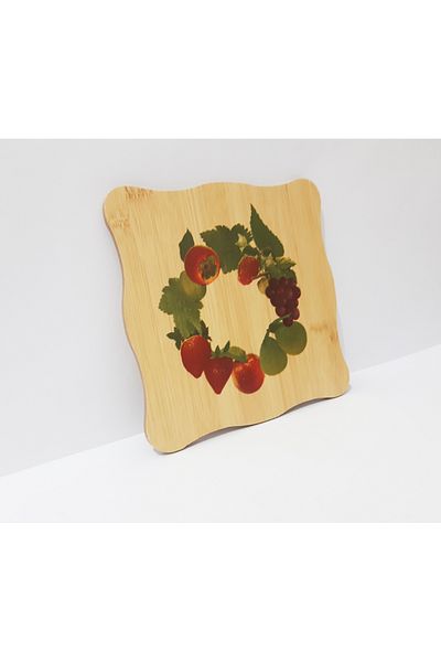 Penguen Wooden Fruit Patterned Trivet