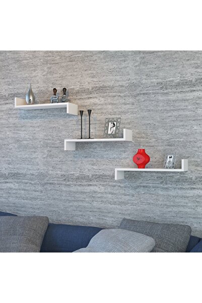ASUDE duvar rafı 3 lü beyaz