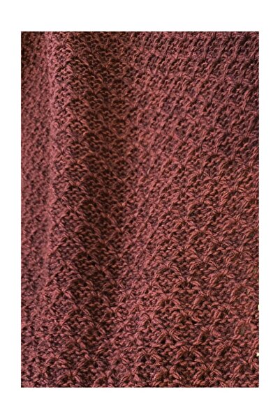 Ocean Burgundy Knitwear Knitted Shoulder Shawl