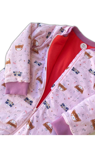 KEY KIDS كيس نوم قطني بأرجل قطة وردية