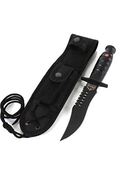 Columbia Tekinhediyelik Siyah Komando Rambo Bıçağı - Asker Dağcı Kamp Bıçağı