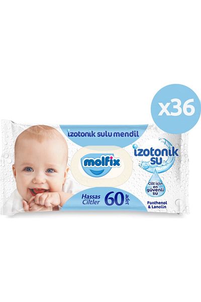 Molfix Isotonic Wet Wipes Sensitive Skins 60 Count 36*60 2160 Sheets