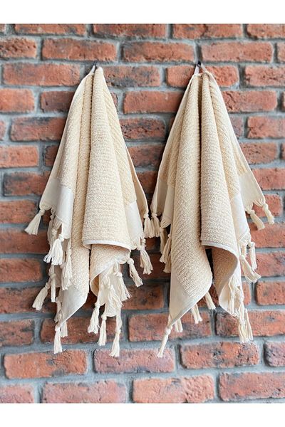 CottonTherapy Rib 50x90 Cm Set of 2 Hand and Face Towels Premium 100% Cotton