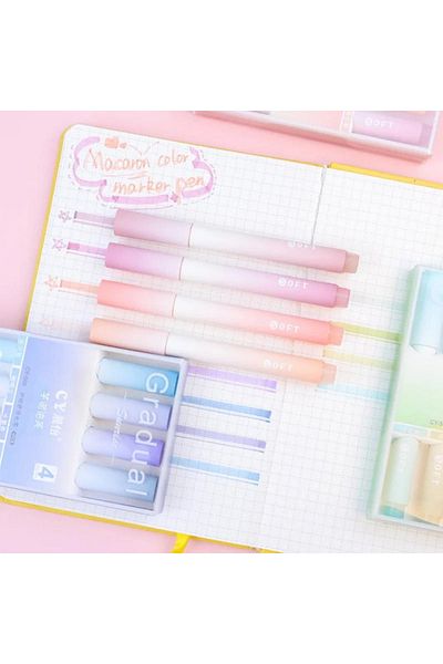 NaSaDAN 2 Pieces Soft Tones Highlighter Set 8 Pieces