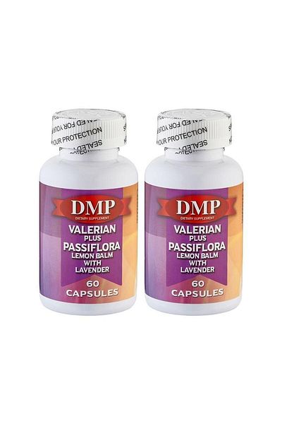 DMP Valerian Plus 2x60 Capsule Passiflora Lemon Balm Lavender Vitamin Cat Grass Lavender