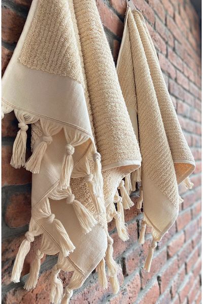 CottonTherapy Rib 50x90 Cm Set of 2 Hand and Face Towels Premium 100% Cotton