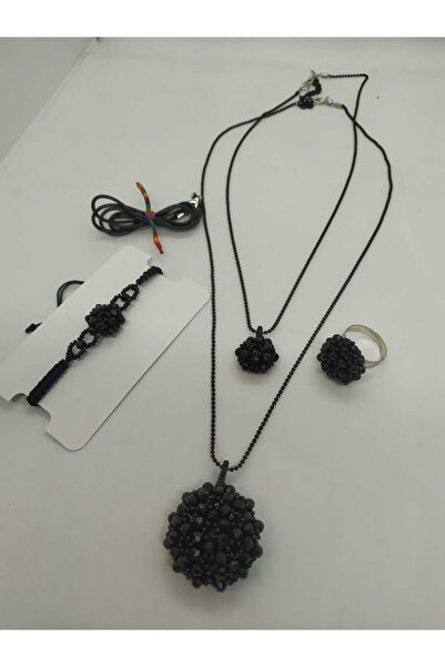 Sam مجموعة كاملة من 4 قطع / قلادة كبيرة - قلادة صغيرة - سوار - حلقة