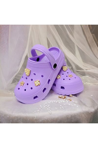 PATİK BEBE Girl's Slippers Anti-Slip Eva Sole Decorated Stylish