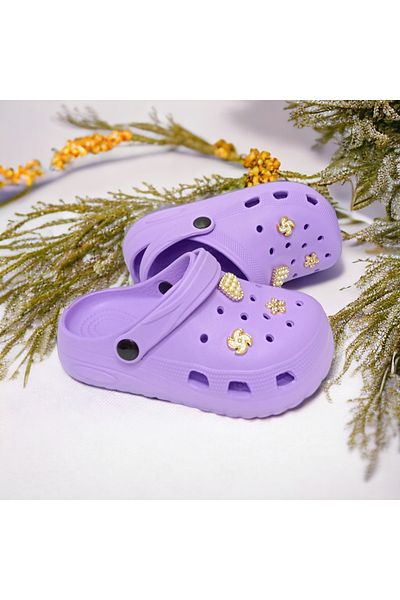 PATİK BEBE Girl's Slippers Anti-Slip Eva Sole Decorated Stylish