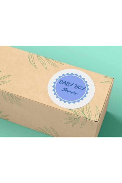 bisaccia Baby Boy Shower Label Blue Cute Sticker Matte Label Baby Shower Seri...