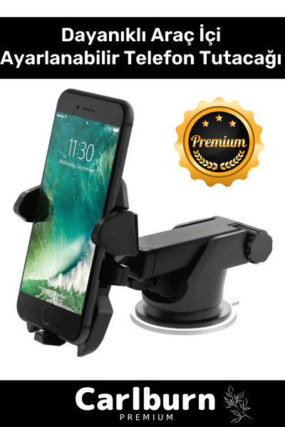 Carlburn Suport de telefon pentru mașină, cu ventuză extensibilă și reglabilă...