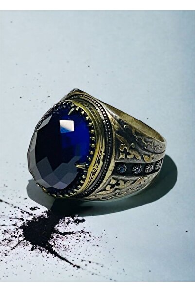 HicazTesbihcilik Özel Taşlı 925 Ayar Gümüş Erkek Yüzük