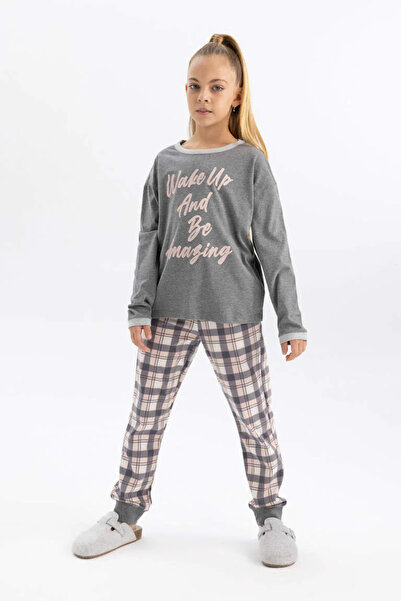 DeFacto A9864a8/ar198 Girl's Sweat Set - Antra Melange