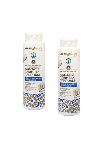 Herbal Palace 2 Pack Ginseng Garlic Shampoo - Unscented, 400 ml