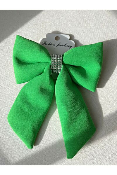 gül sezgin butik Cataramă cu fundă pentru femei cu detaliu din piatră verde