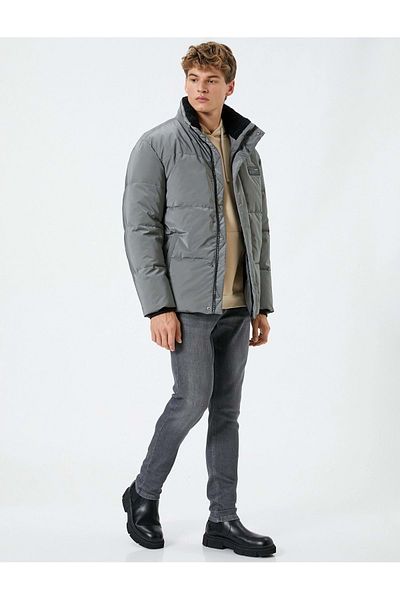 Koton Men's Clothing Puffer Jacket 4WAM20064HW GRAY