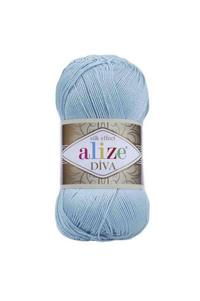Alize 5 bucăți Diva Mercerized Yarn Summer Bikini Bustier Bluză Mesh Yarn Sky Blue 346