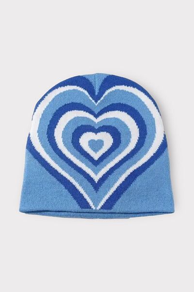 EFBUTİK Blue Nested Heart Beret