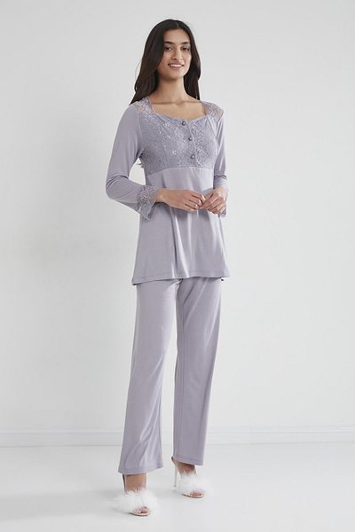 Pierre Cardin Combed Cotton Lace Pajama Set - 1241