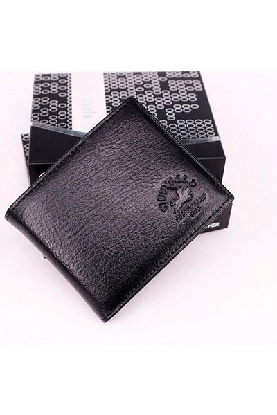 WEST POLO CÜZDAN Мъжки портфейл West Polo от естествена кожа, черен