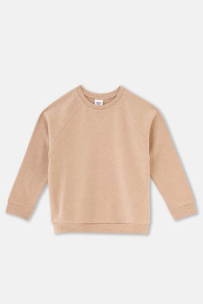 Dagi Καφέ φούτερ με ραβδώσεις με λεπτομέρεια Crew Neck
