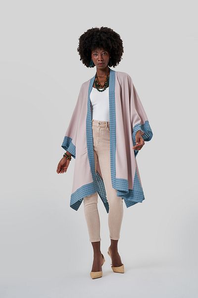 Mizalle Bat Sleeve Colored Kimono