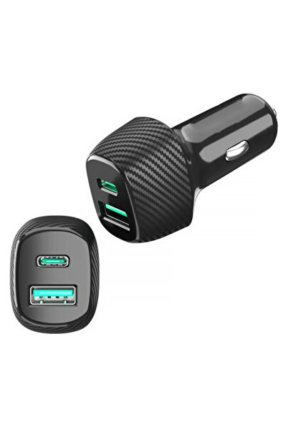 MEZİGARC Samsung Galaxy M31 Uyumlu Araç Çakmaklık Şarj Aleti Type-c Ve Usb Gi...