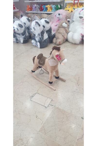 Cici Oyuncak Müzikli Sallanan At Fular’lı Açık Kahverengi 65 cm New 2023