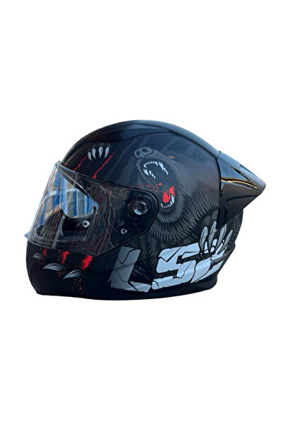 LS2 Rapıd 2 Race Clawn Mat Siyah-gri-kırmızı Kask