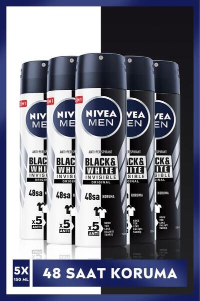 NIVEA Deodorant Men Erkek Sprey Black&white Invisible Original 48 Saat