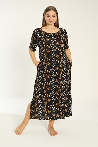 İntensive Γυναικείο φόρεμα με κοντό μανίκι με στάμπα με τσέπες