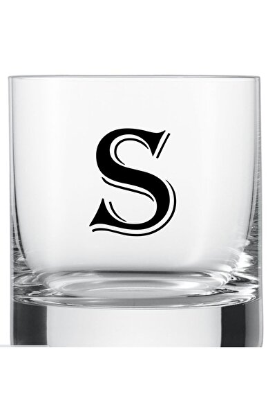 blackbonds Single S Letter Printed Whiskey and Soft Drink Glass