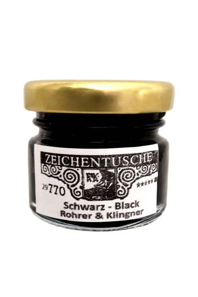 Sanathobi Rohrer&Klingner çizim-kaligrafi-hat mürekkebi-770 siyah 25ml (ekono...