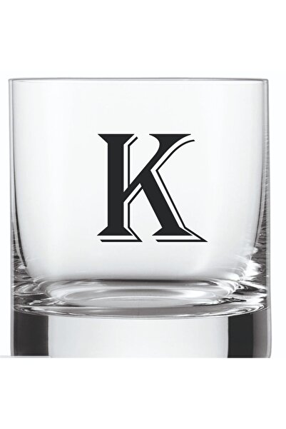 blackbonds Single K Letter Printed Whiskey and Soft Drink Glass