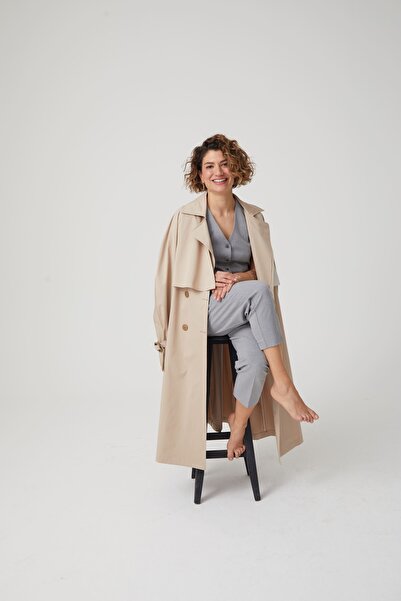 Charm in Urban Bej Oversize Trençkot