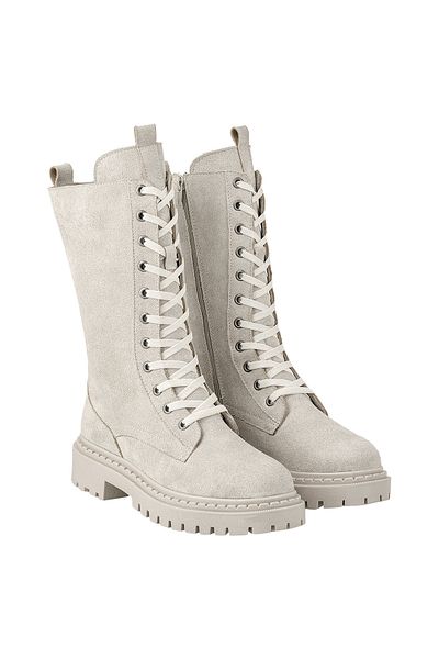 NOOSY Women's Beige Zippered Boots