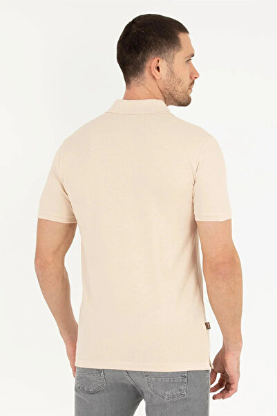 Pierre Cardin Ανδρικό μπλουζάκι με γιακά πόλο μπεζ 1567279