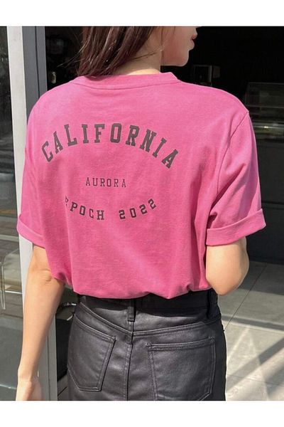 BYMEER Tricou oversize cu imprimeu roz California