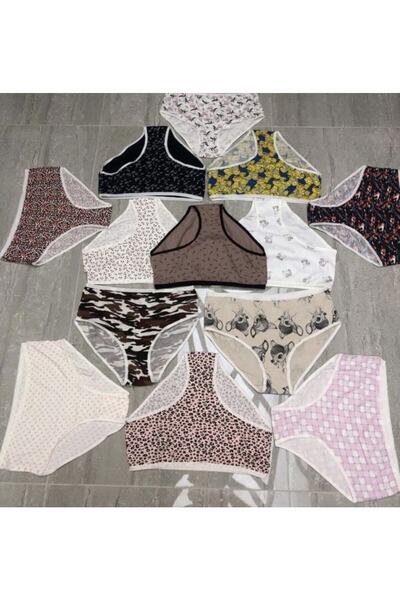EBRULİ BUTİK06 12 li bikini külot 38 40 beden uyumlu karişik renkler