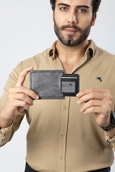 Polo Air Men's Sports Wallet Card Holder Gray