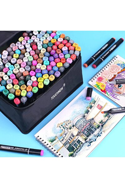 Yağmurella 168 Colors Double Sided Marker Set with Cloth Bag